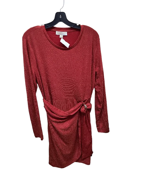 Women's Narrow Collar DressesDress Party Short By Michael By Michael Kors In Gold & Red, Size: Xl