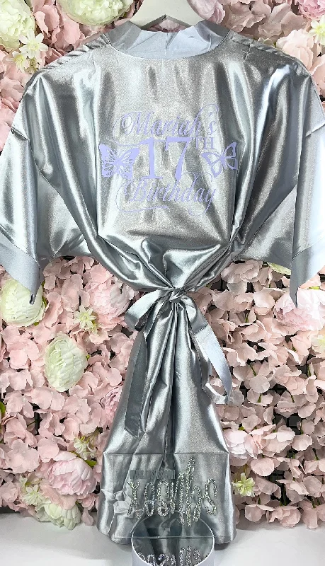 women's pajamas for everyday wearPersonalised Robe | Silver