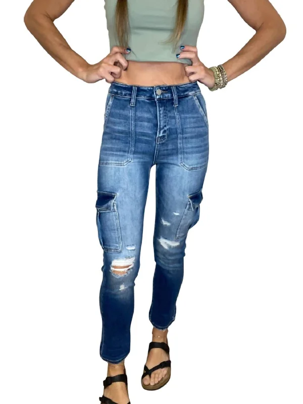 Women's Cargo ShortsKristen Cargo Denim In Blue