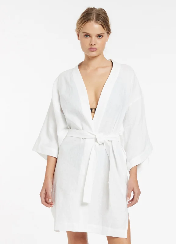 Jetset Beach Robe - White