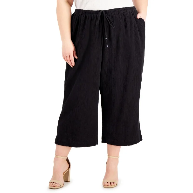 Women's Jodhpurs with Straight HemPlus Womens Cotton Pull On Cropped Pants