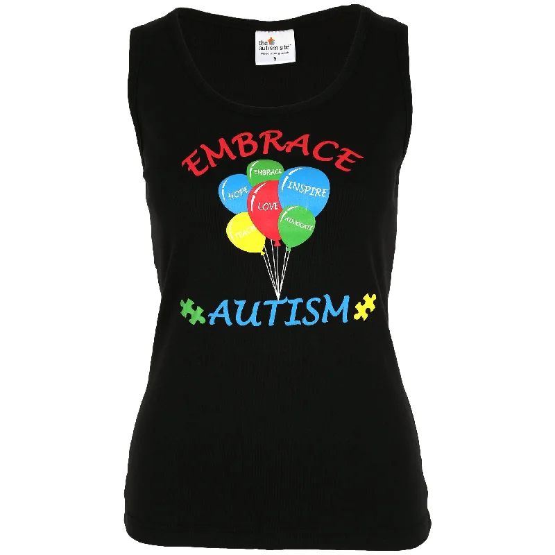 Women's Blouse with Notched CollarEmbrace Autism Balloons Tank Top