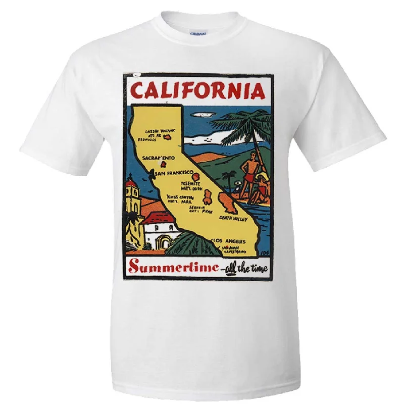 Women's Hooded Sweatshirts with Hidden PocketsVintage State Sticker California Asst Colors T-shirt/tee