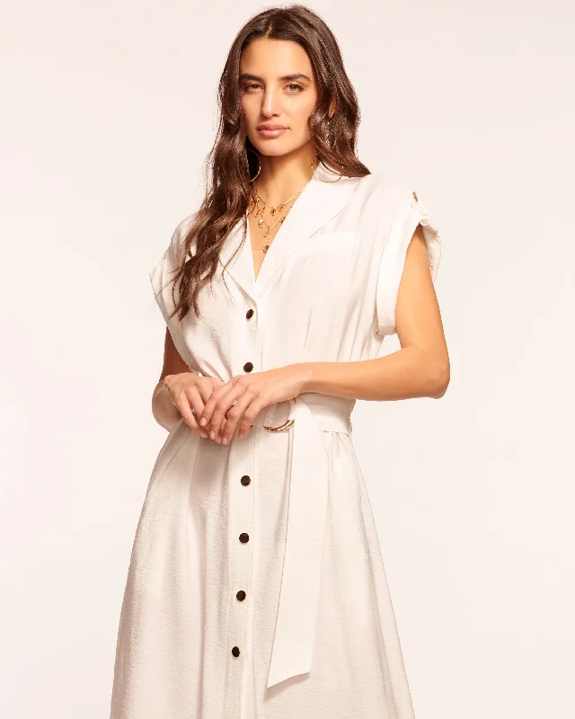 Women's Long-Sleeve DressesCelia Belted Shirt Midi Dress