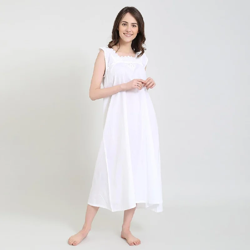 women's pajamas for lounging around the houseJackie 100% Woven Cotton Sleeveless Gown