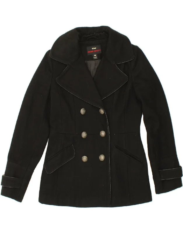 Women's Parka CoatsMISS SIXTY Womens Pea Coat UK 12 Medium Black Wool