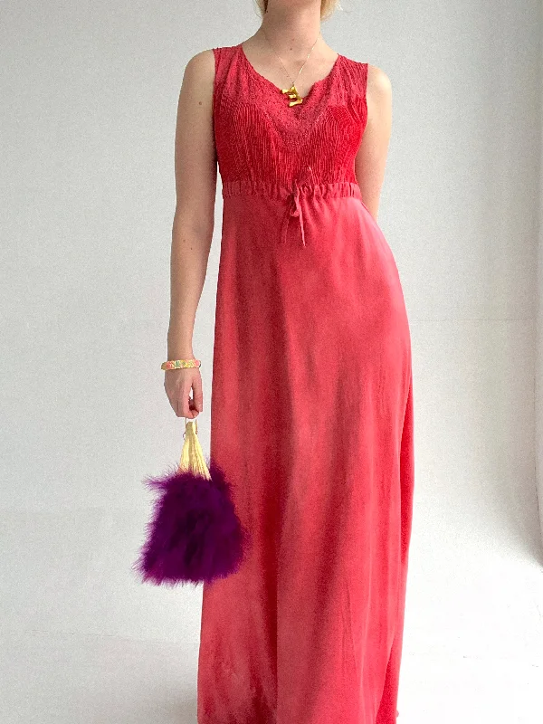 women's pajamas with breathable fabricHand Dyed Coral Silk Dress