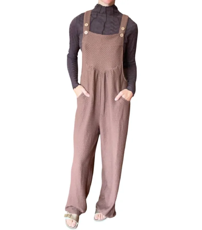 Women's Jodhpurs with Notched CollarEmma Overalls In Chocolate