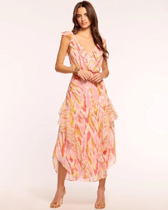 Women's High-Low DressesAnika V-Neck Ruffle Midi Dress