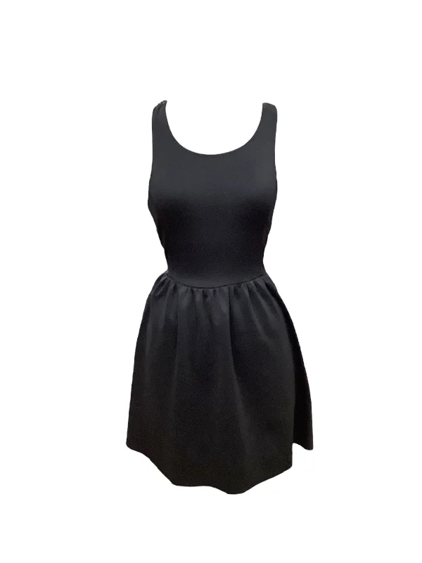 Women's Ruffled DressesBlack Dress Casual Short Frenchi, Size M