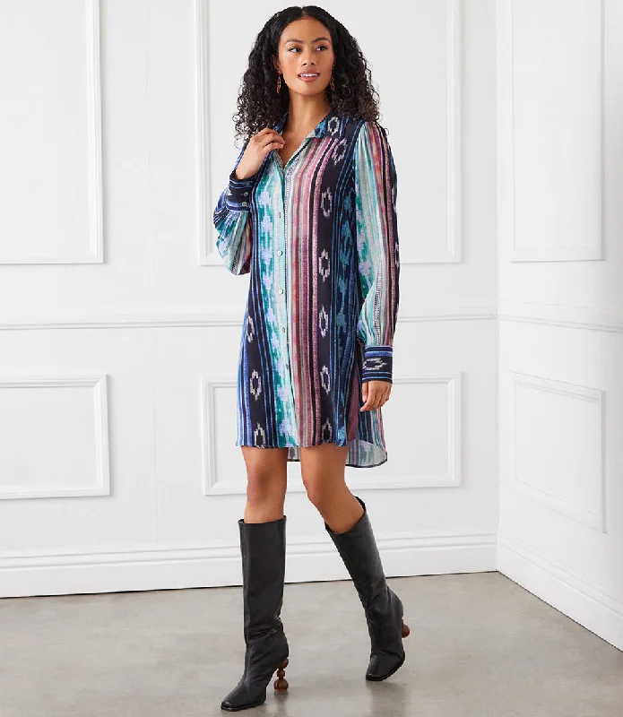 Women's Pleated DressesBlouson Sleeve Shirtdress