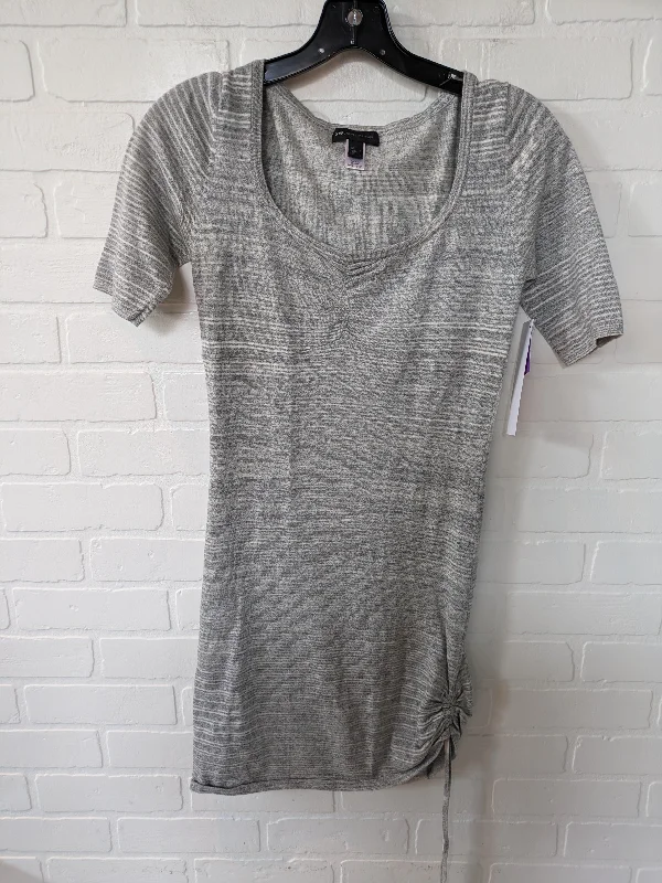 Women's Keyhole Collar DressesGrey Dress Casual Short Mng, Size S