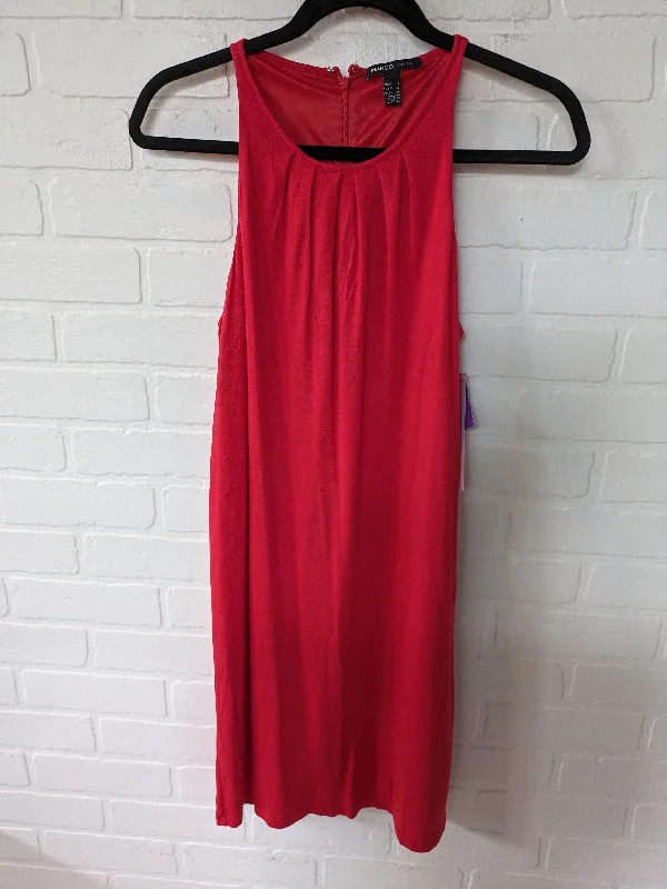 Women's Flared DressesRed Dress Casual Short Mango, Size Xs