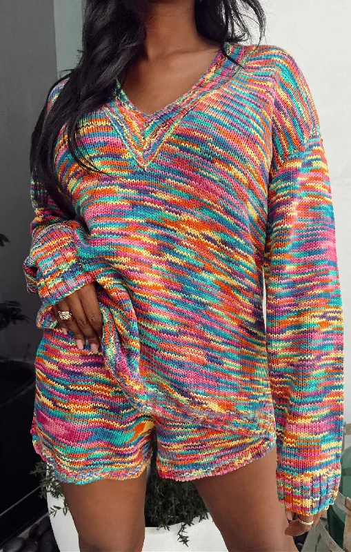 women's pajamas in pastel colorsBoardwalk Shorts ~ Colorful Space Dye Knit