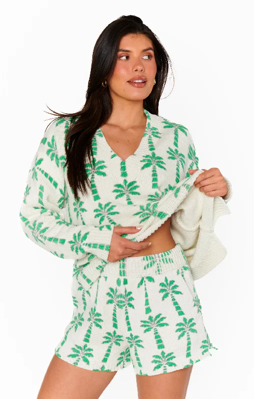 women's pajamas with a relaxed, casual vibeBoardwalk Shorts ~ Palm Knit