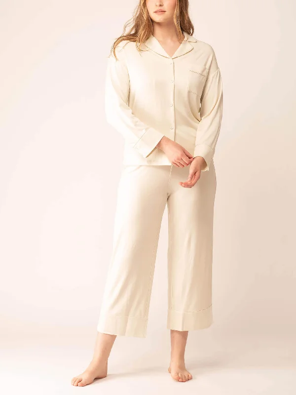 women's pajamas with a relaxed, casual vibeClassic Cozy Button-Up Pajama Top 2.0